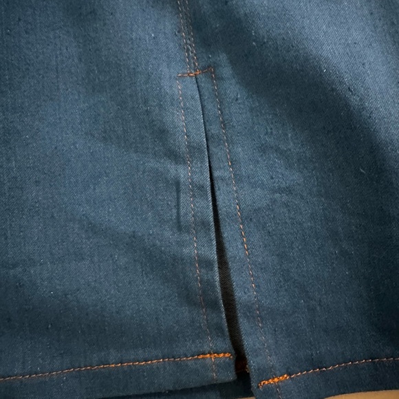 Sky To Moon Light Denim Mini Skirt Slit Gold Zipper Size Medium - Picture 2 of 6